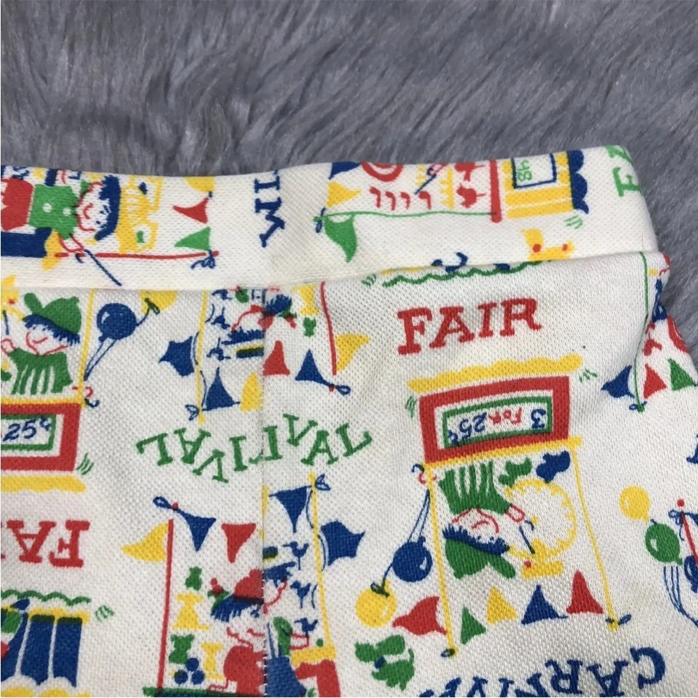 Vintage Toddler Girls Carters Carnival Print Shorts